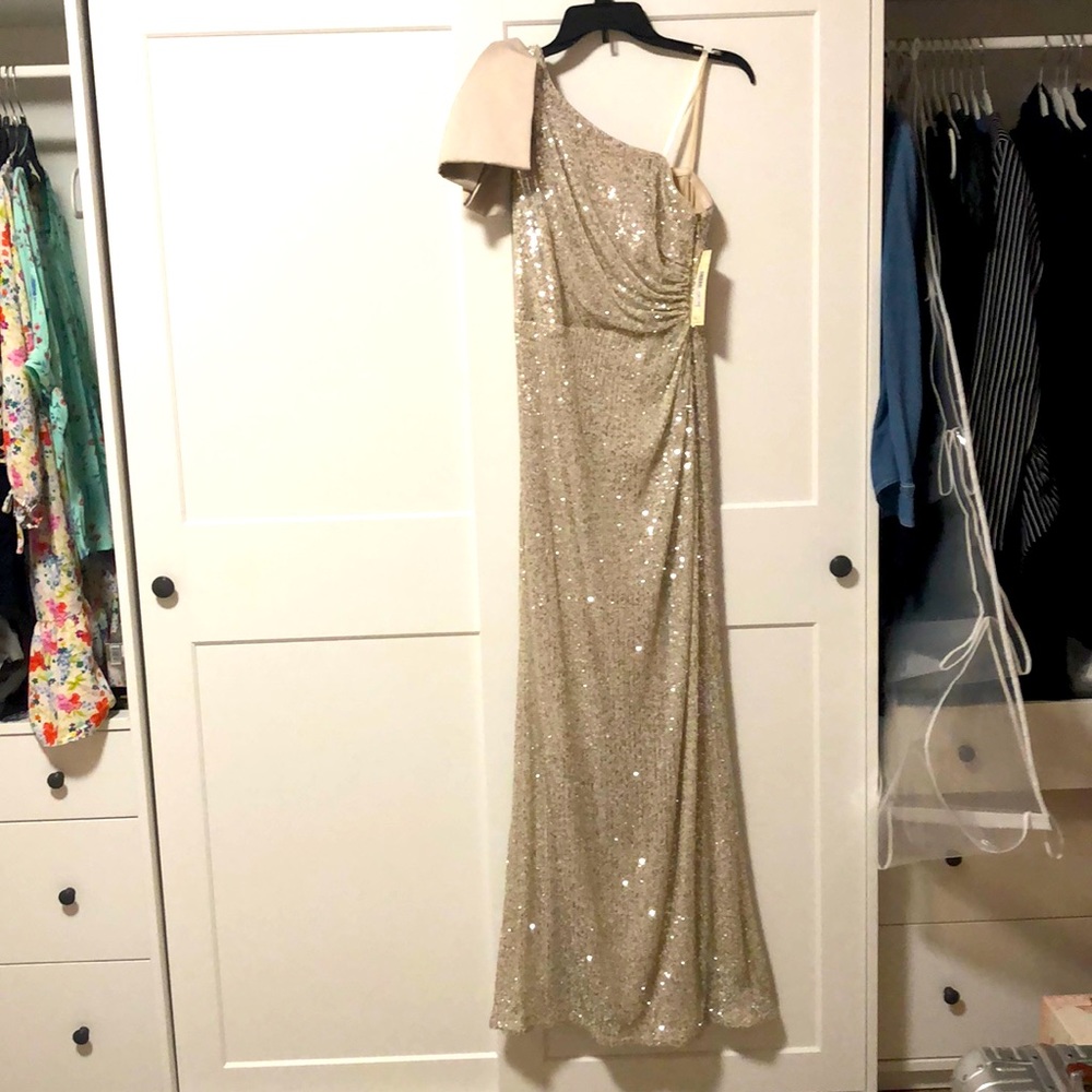Eliza J Sequin One Shoulder Dress